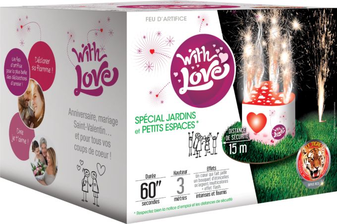 Feu d'artifice mariage With Love — Cœur étincelles | Pyragric